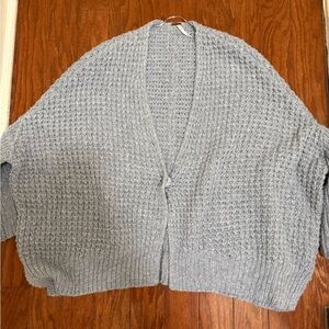 Free People Slouchy Chunky‎ Knit Blue Cardigan Oversized Cozy